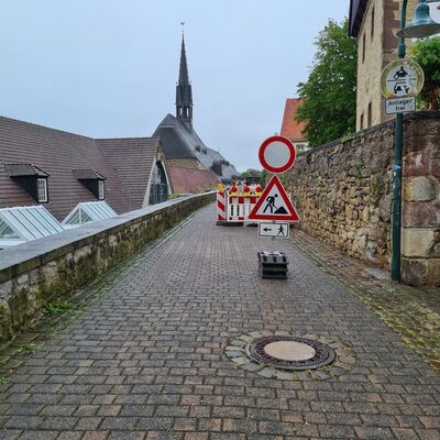Baustelle an der Stadtmauer